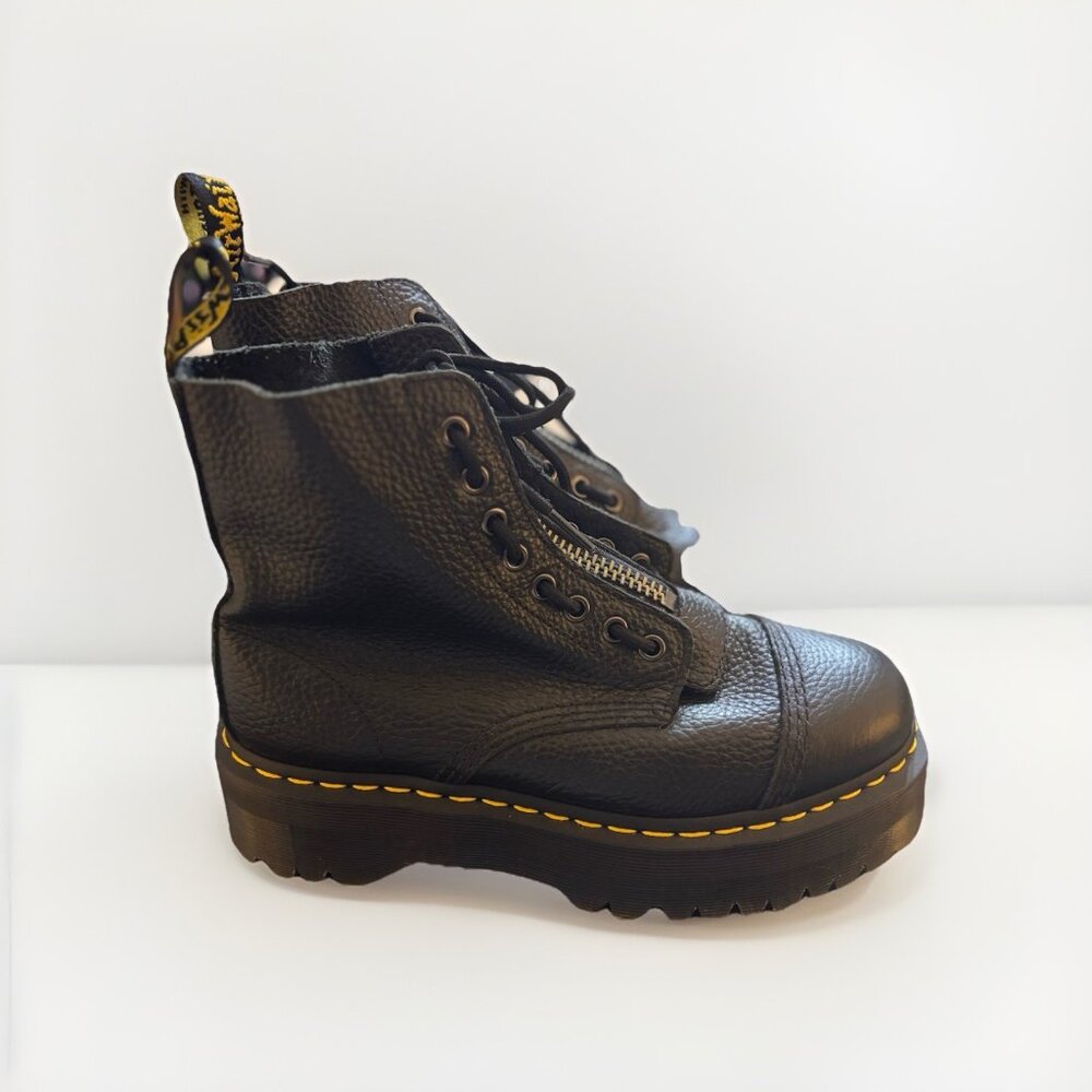 Dr. Martens Black Leather Moto Boots